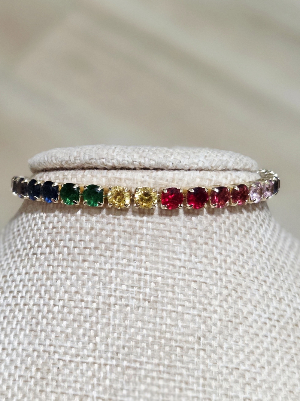 Multicolor Gemstone Tennis Bracelet - Rainbow Cubic Zirconia